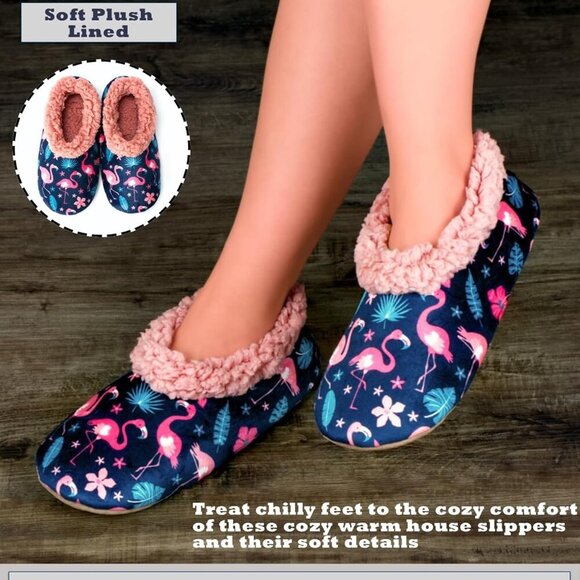 Fuzzy Indoor Slippers Women Cozy Warm Non-Slip Gift House Shoes - Picture 2 of 7